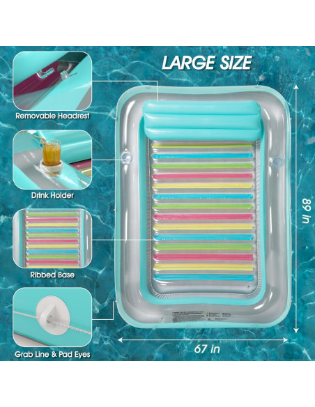 Flotador Inflable Jasonwell 4 en 1 Verde XXL para Piscina