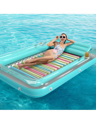 Flotador Inflable Jasonwell 4 en 1 Verde XXL para Piscina