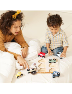 Juego de Vehículos de Madera ibwaae para Niños 1-3 Años 2