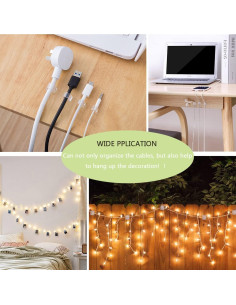 60 Clips de Cable Adhesivos KGROTE para Organización 2