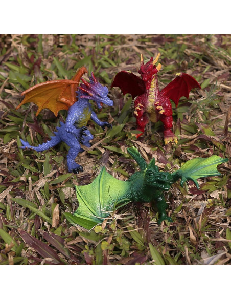 Juego de 12 Figuras de Dragón Realistas KarberDark 10.16 cm