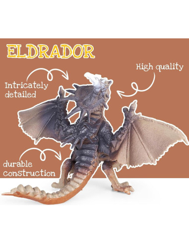 Juego de 12 Figuras de Dragón Realistas KarberDark 10.16 cm