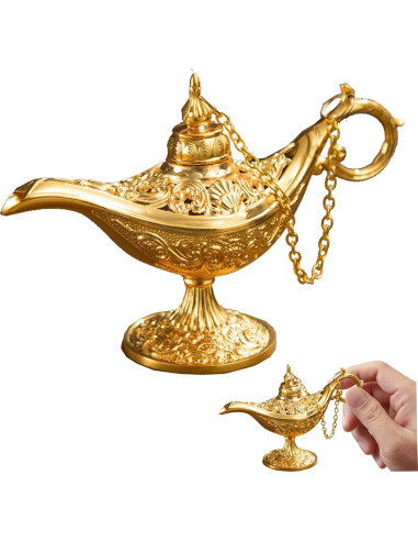 Lámpara de Aladino Dorada Vintage CurcKua 11.5x4x7.5cm