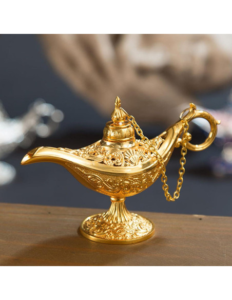 Lámpara de Aladino Dorada Vintage CurcKua 11.5x4x7.5cm