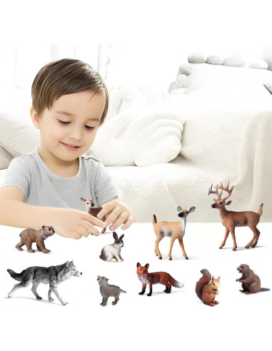 10 Figuras de Animales del Bosque SCAHOW - Juguetes Educativos