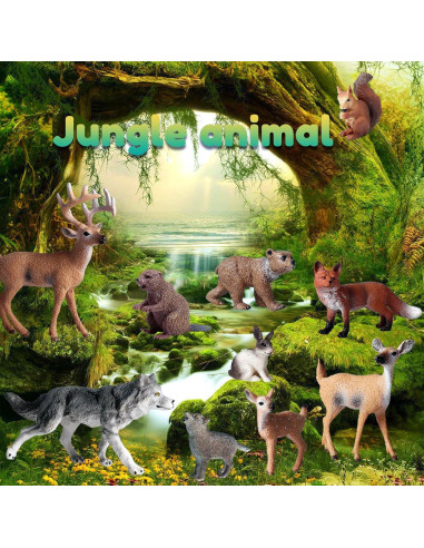 10 Figuras de Animales del Bosque SCAHOW - Juguetes Educativos
