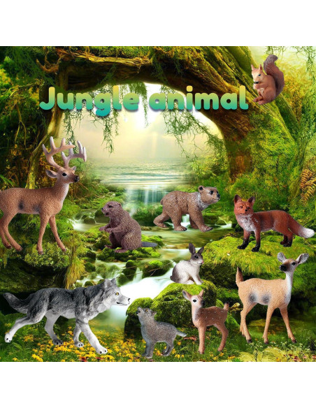 10 Figuras de Animales del Bosque SCAHOW - Juguetes Educativos