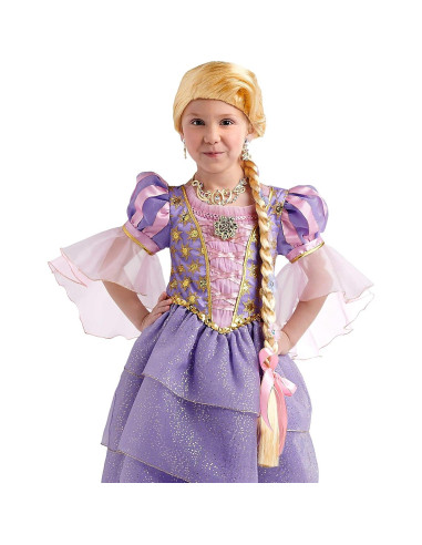 Disfraz de Rapunzel Disney con peluca y trenza - Talla Única