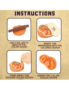 Conjunto de Masa de Color Dinosaurio 23 Piezas para Niños 4-8 Años 2