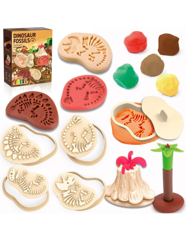 Conjunto de Masa de Color Dinosaurio 23 Piezas para Niños 4-8 Años