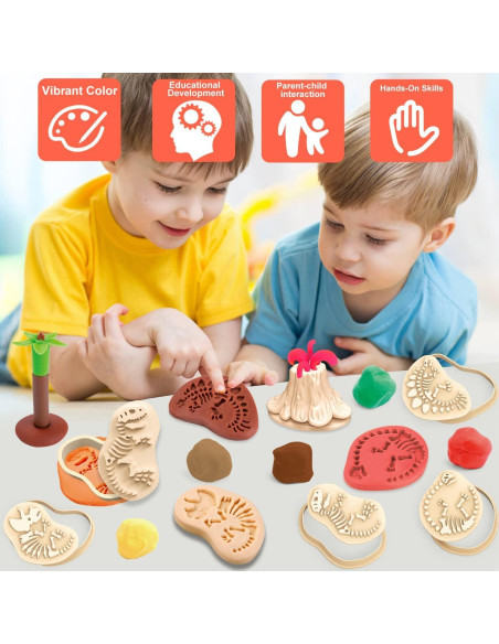 Conjunto de Masa de Color Dinosaurio 23 Piezas para Niños 4-8 Años