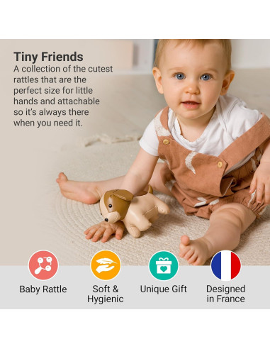 Sonajero Suave Pequeños Grandes Amigos Adrien El Perro 9x14cm