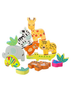 Bloques Apilables de Madera Animales de la Selva Orange Tree Toys