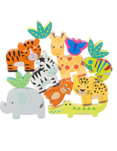 Bloques Apilables de Madera Animales de la Selva Orange Tree Toys 2