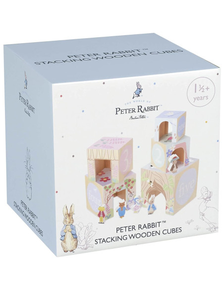 Cubos de Apilamiento de Madera Peter Rabbit - 5 Cubos y Figuras