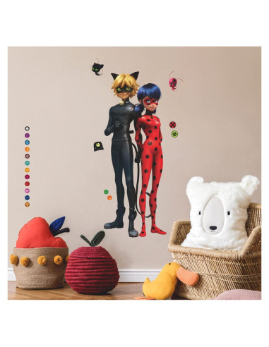 Calcomanías de Pared Gigantes RoomMates Ladybug y Cat Noir