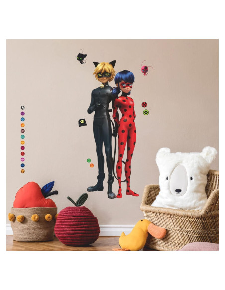 Calcomanías de Pared Gigantes RoomMates Ladybug y Cat Noir