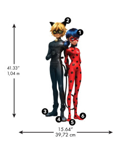 Calcomanías de Pared Gigantes RoomMates Ladybug y Cat Noir 2