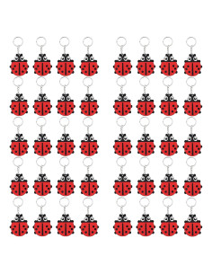 Paquete de 40 llaveros de mariquita Elecrainbow para fiestas