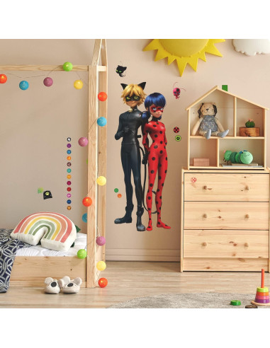 Calcomanías de Pared Gigantes RoomMates Ladybug y Cat Noir