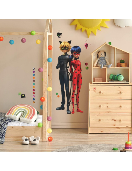 Calcomanías de Pared Gigantes RoomMates Ladybug y Cat Noir
