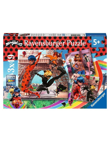 Rompecabezas Ravensburger Miraculous 3 x 49 Piezas 17.8 cm