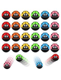 24 Pelotas Rebotadoras de Mariquita Sotiff 32 mm Goma 6 Colores