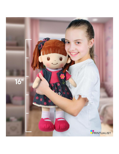 Muñeca de Trapo Personalizada Printualist 40 cm Falda Rosa