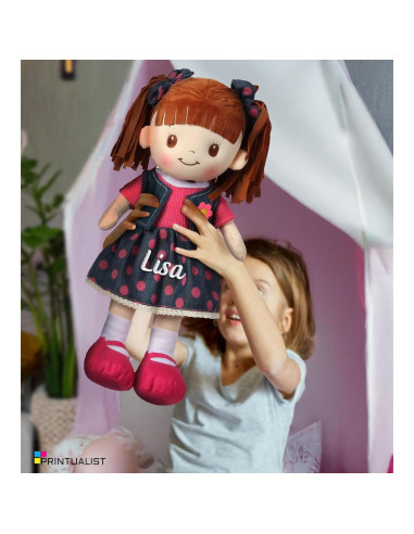Muñeca de Trapo Personalizada Printualist 40 cm Falda Rosa