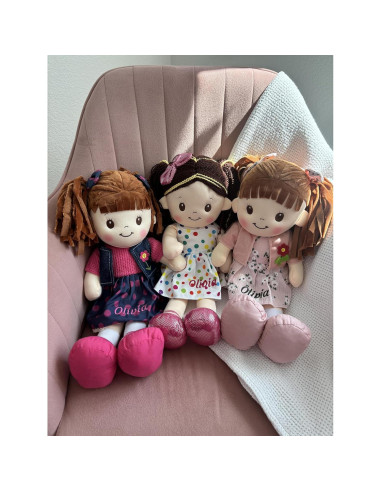Muñeca de Trapo Personalizada Printualist 40 cm Falda Rosa