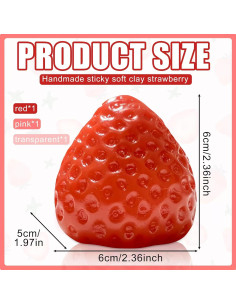 3 Piezas Squishies de Fresa Kawaii - Juguetes Antiestrés 2