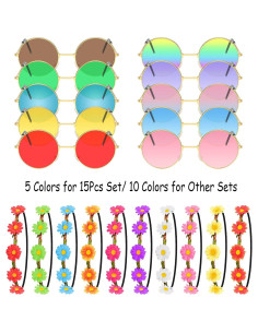 Conjunto de Accesorios de Disfraz Hippie 30 Piezas Morcheiong 2