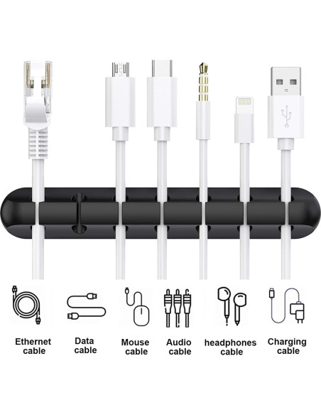 SOULWIT Clips Sujetacables Autoadhesivos Silicona 3 Pzas