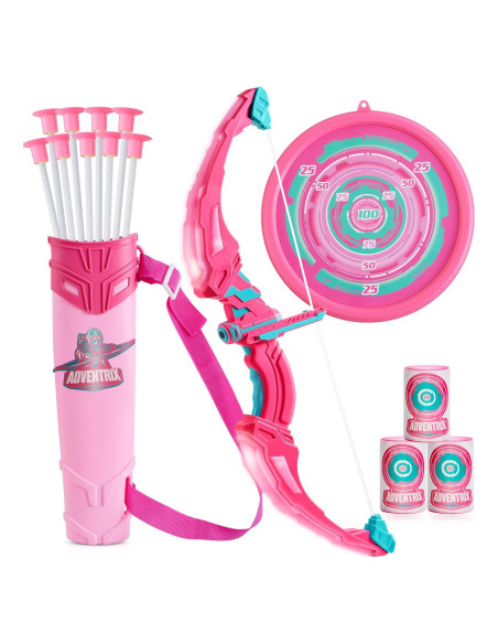 Conjunto de Arco y Flecha Rosa Joyin con Luz LED y 9 Flechas