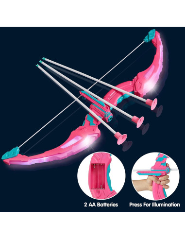 Conjunto de Arco y Flecha Rosa Joyin con Luz LED y 9 Flechas
