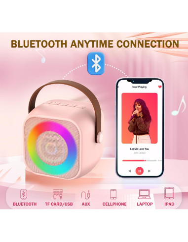 Micrófono Karaoke Inalámbrico MIJITRIO Rosa para Niños