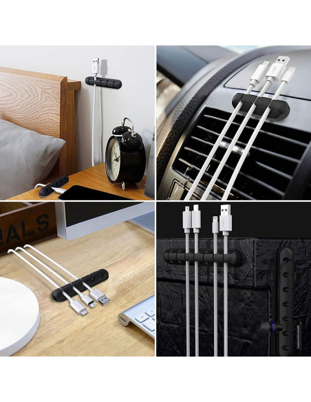 SOULWIT Clips Sujetacables Autoadhesivos Silicona 3 Pzas