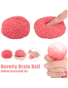 12 Pelotas Antiestrés Zhanmai Cerebrales 6 cm Rojas 2