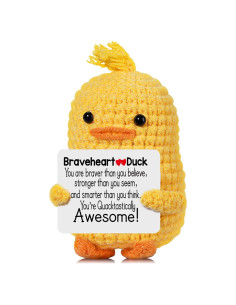 Pato de Ganchillo RoomyRoc 8.9 cm - Juguete Antiestrés Hecho a Mano