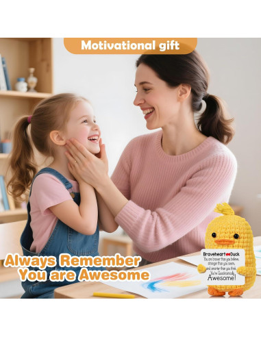 Pato de Ganchillo RoomyRoc 8.9 cm - Juguete Antiestrés Hecho a Mano