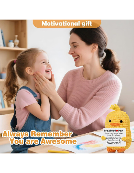 Pato de Ganchillo RoomyRoc 8.9 cm - Juguete Antiestrés Hecho a Mano