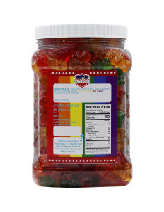Frasco de Ositos de Goma Arcoíris 6 Colores American Best Food 1.36 kg 2