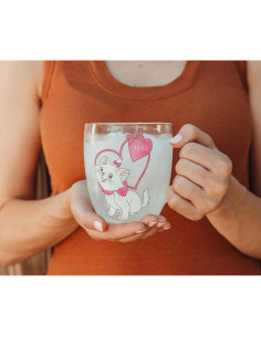 Taza de Café de Vidrio Disney Aristogatos Marie 396 ml Rosa 2