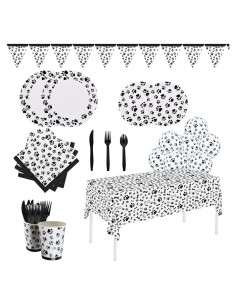 Suministros de Fiesta Huellas de Perro Gatherfun para 25 Personas