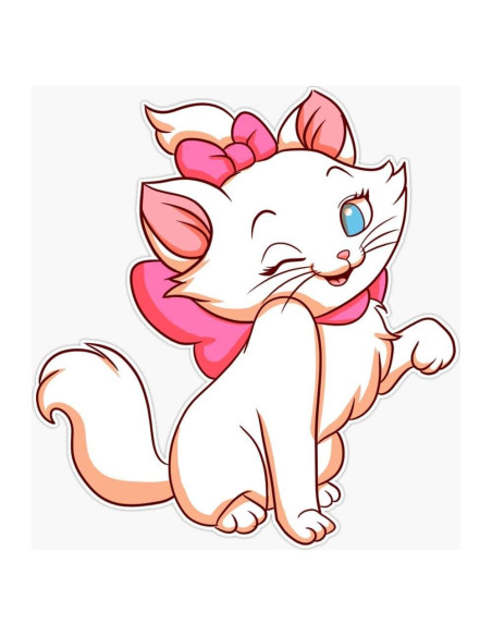 Calcomanía Marie de Aristocats 5" Vinilo Impermeable Multicolor