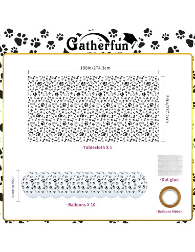Suministros de Fiesta Huellas de Perro Gatherfun para 25 Personas