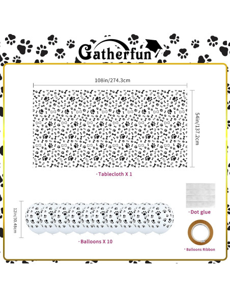 Suministros de Fiesta Huellas de Perro Gatherfun para 25 Personas