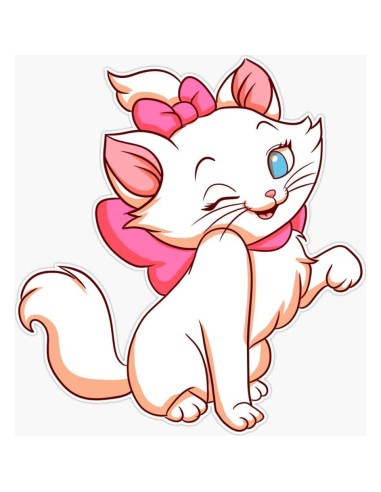 Calcomanía Marie de Aristocats 5" Vinilo Impermeable Multicolor