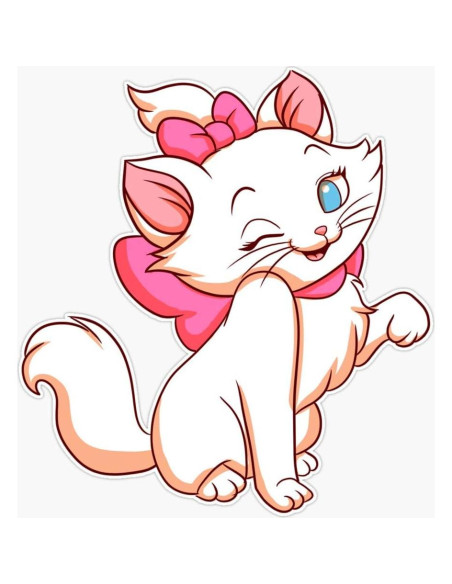 Calcomanía Marie de Aristocats 5" Vinilo Impermeable Multicolor