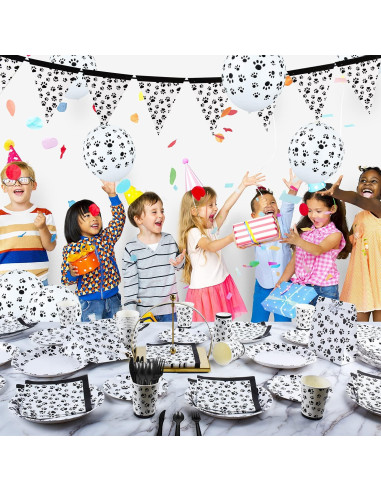 Suministros de Fiesta Huellas de Perro Gatherfun para 25 Personas